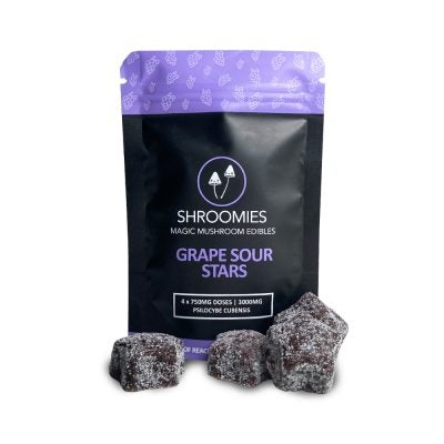 Shroomies Grape Sour Gummy Stars 3000mg