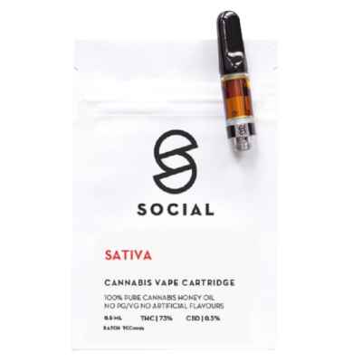 Social - Honey Oil Cartridge (0.5ML) - Sativa