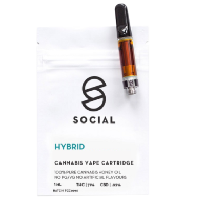 Social - Honey Oil Cartridge (1ML) - Hybrid