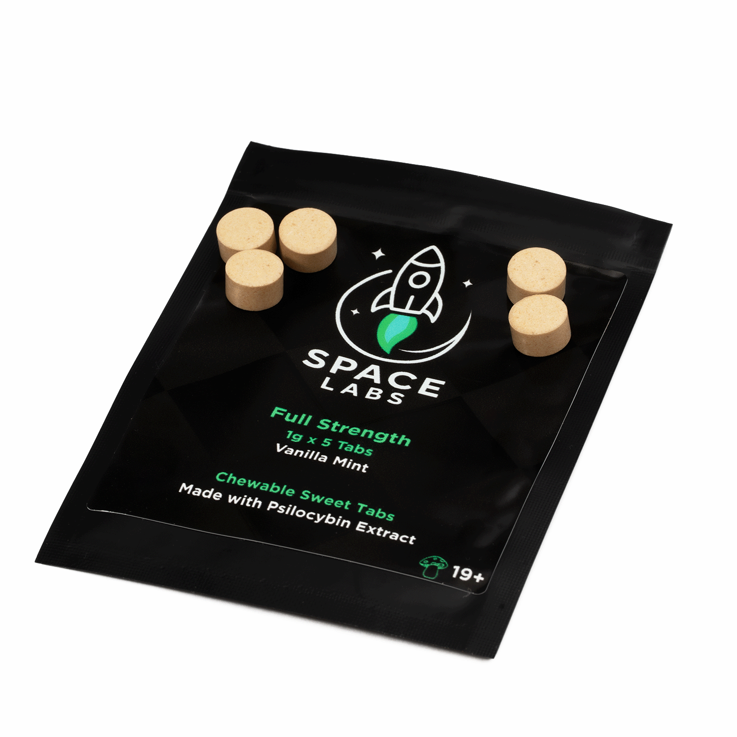 Space Labs - Chewable Sweet Mushroom Tabs - Full Strength (Vanilla Mint 5 Grams) - Image 2