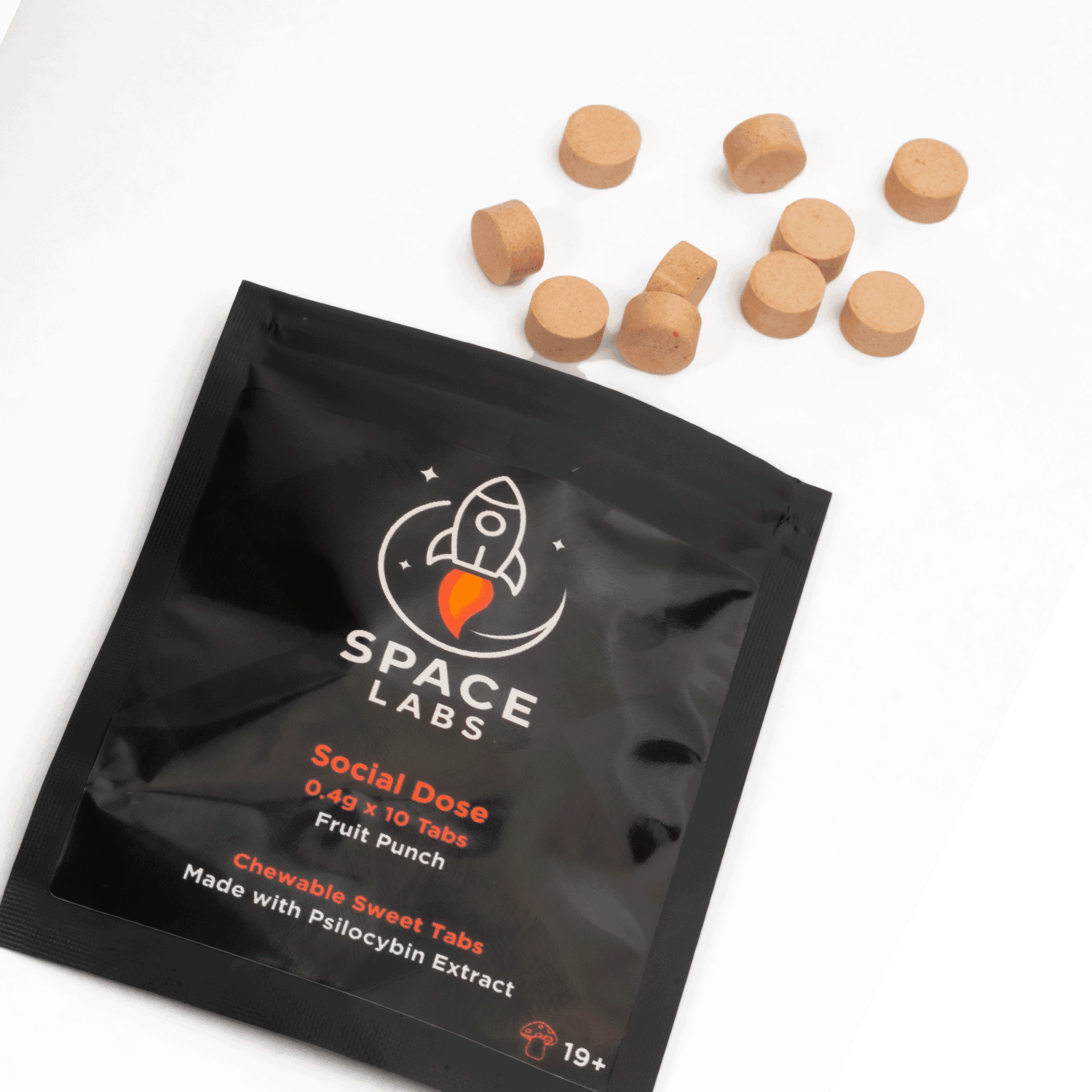 Space Labs - Chewable Sweet Mushroom Tabs - Social Dose (Fruit Punch 4 Grams) - Image 2