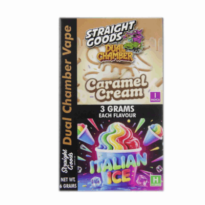 Straight Goods 6g Dual Chamber Vape – Caramel Cream + Italian Ice