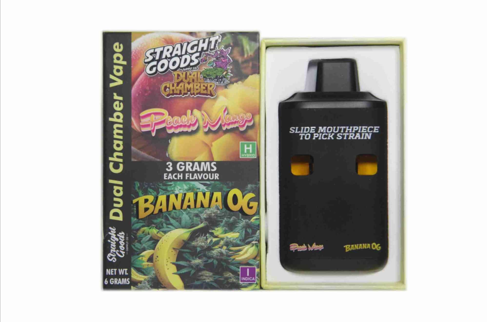 Straight Goods 6g Dual Chamber Vape – Peach Mango + Banana OG - Image 2