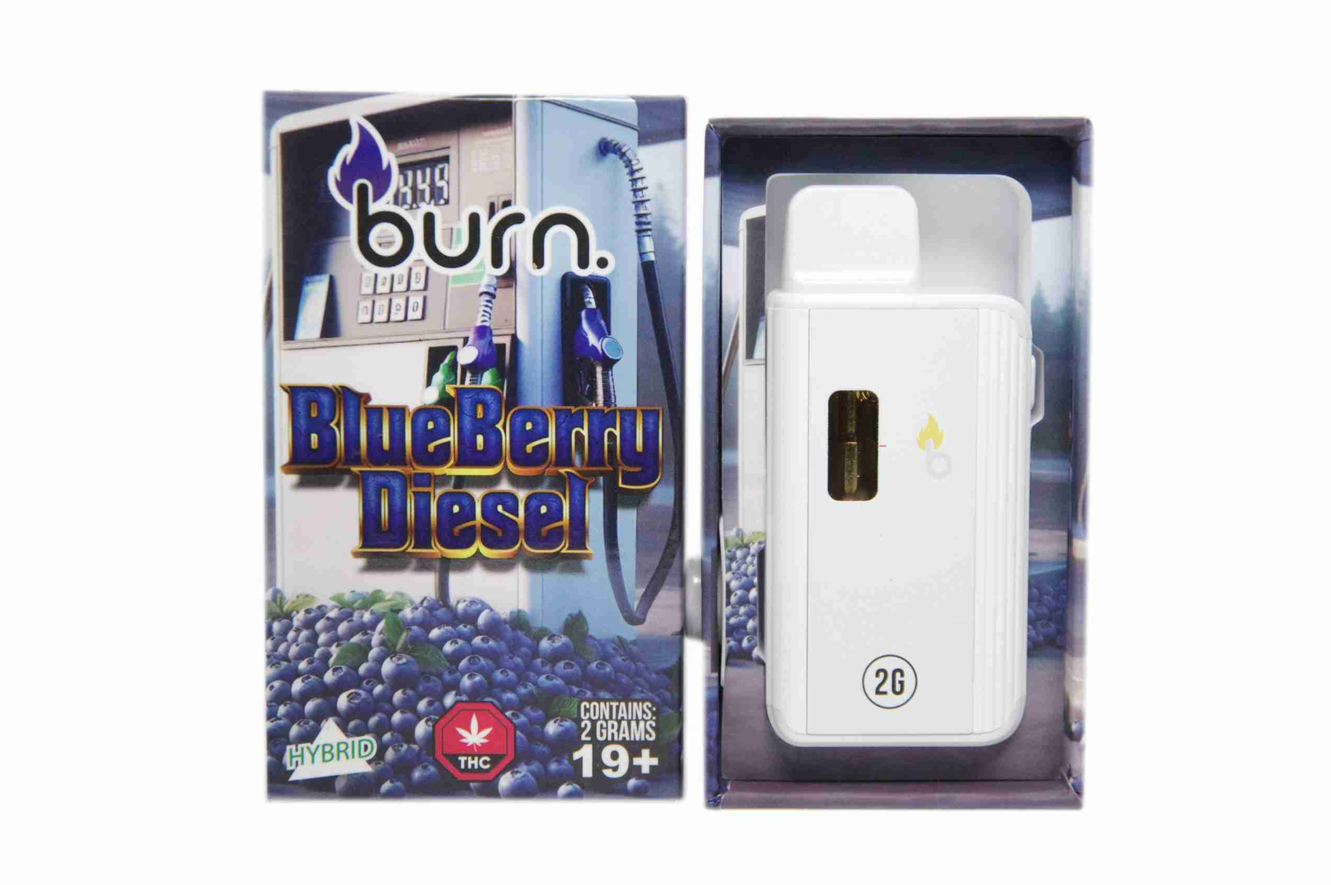 Burn Disposable Vape (2g) - Blueberry Diesel (Hybrid)