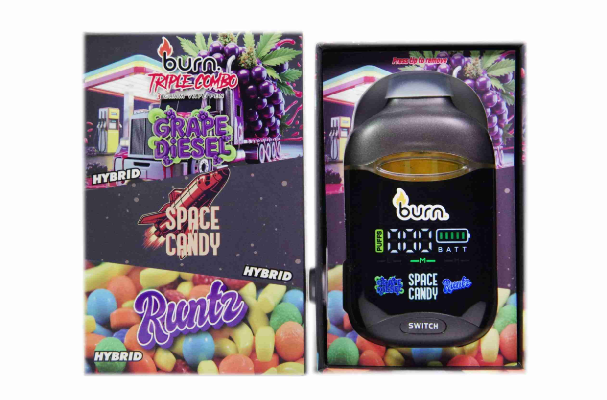 Burn Triple Combo (3g) - Grape Diesel + Space Candy + Runtz
