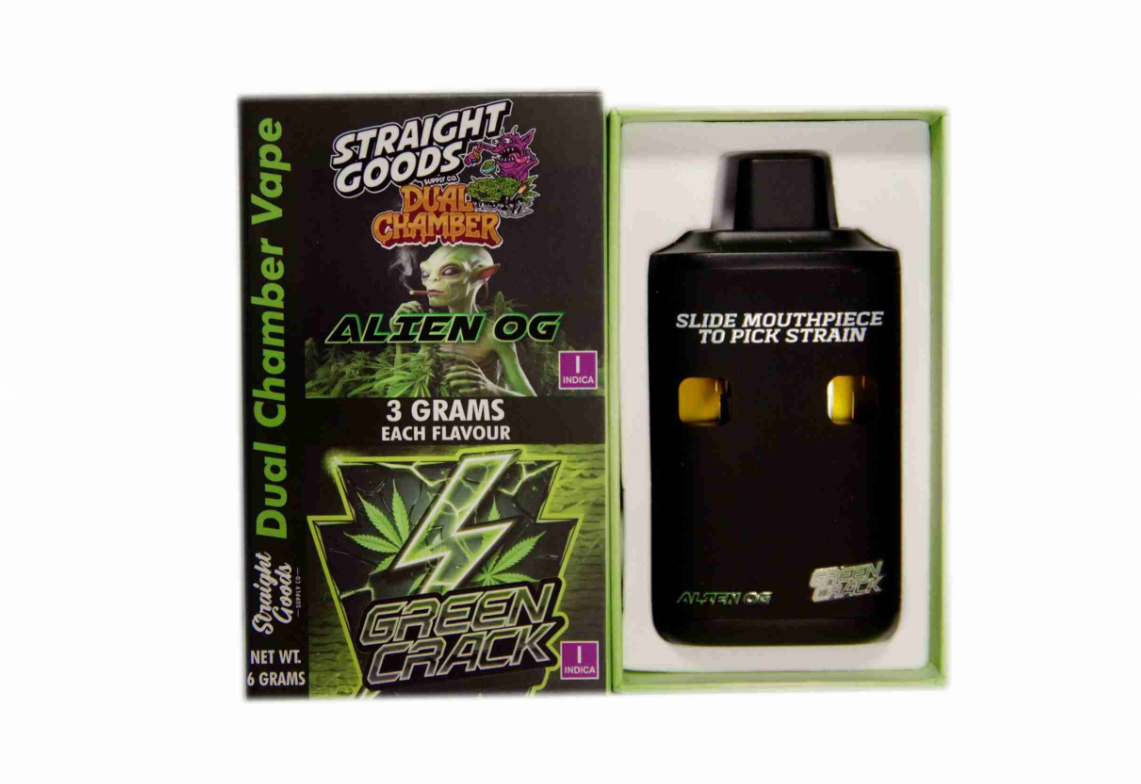 Straight Goods 6g Dual Chamber Vape - Alien OG + Green Crack