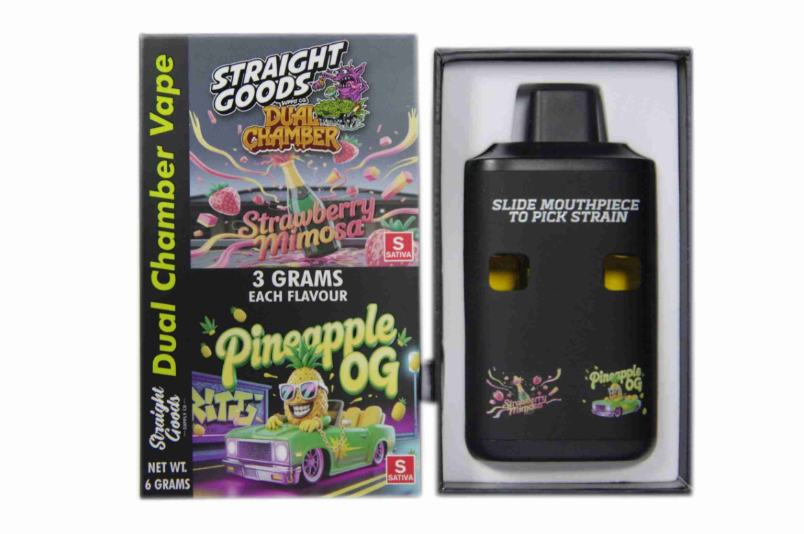 Straight Goods 6g Dual Chamber Vape - Strawberry Mimosa + Pineapple OG