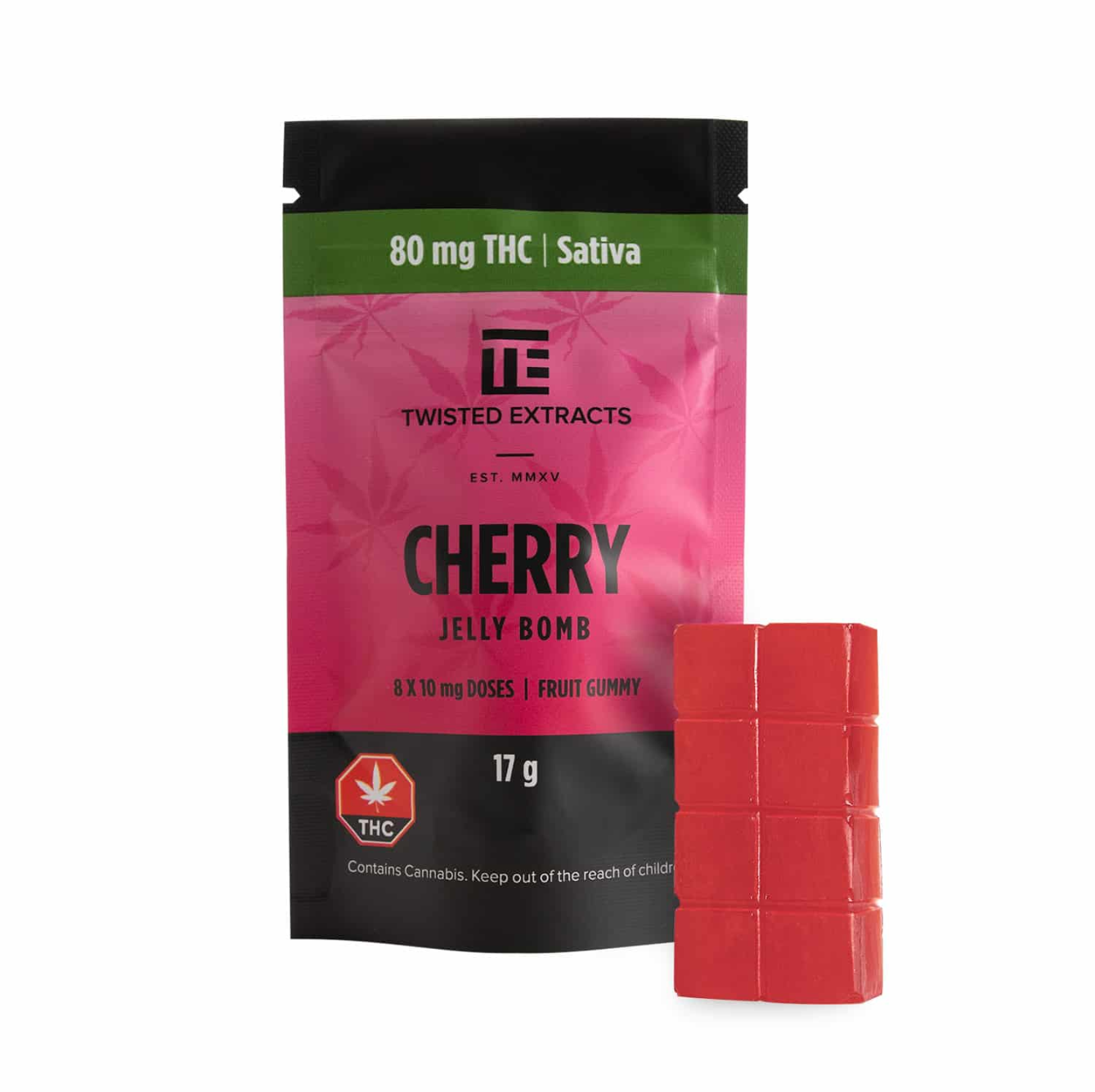 Twisted Extracts - Jelly Bomb 80mg - Cherry (Sativa)